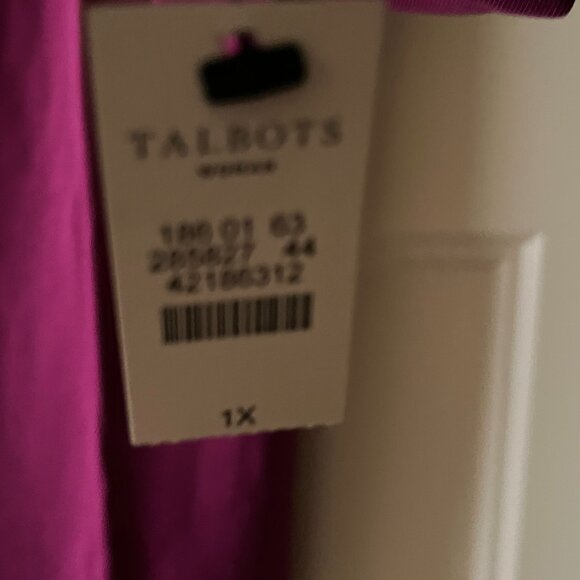 Talbots NWT Crewneck 100% Pima Cotton  Long Sleeve T-Shirt Size 1X - Picture 4 of 6